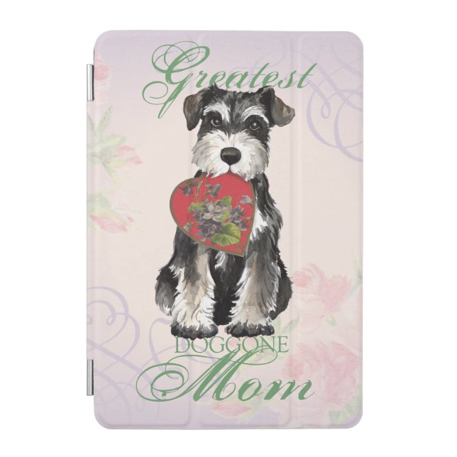 Miniature Schnauzer Heart Mom iPad Mini Cover (Front)