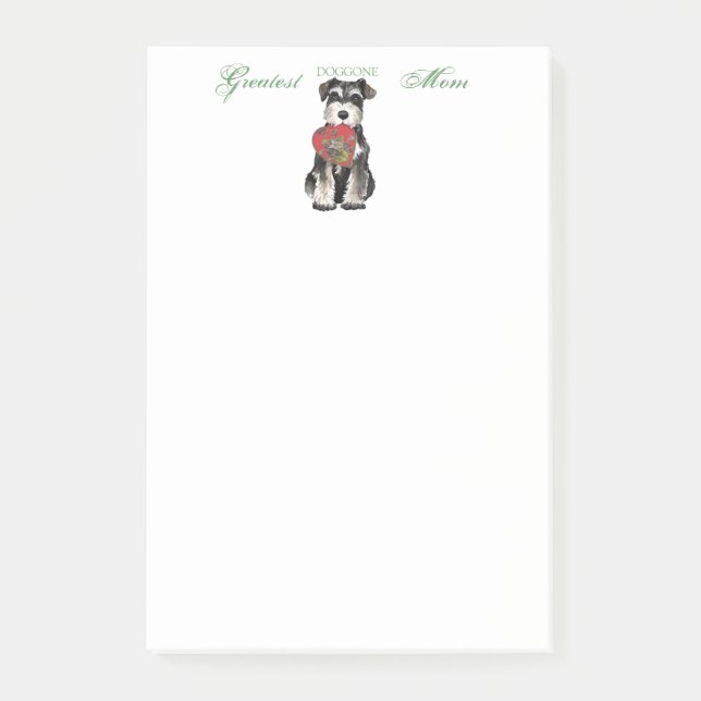 Miniature Schnauzer Heart Mom Post-it Notes (Front)