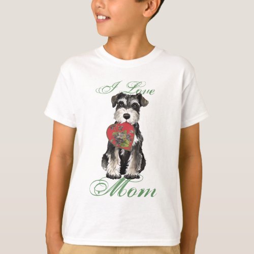 Miniature Schnauzer Heart Mom T_Shirt