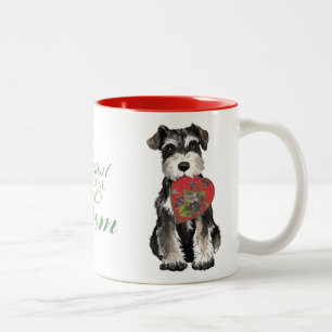 Miniature Schnauzer Heart Mom Two-Tone Coffee Mug
