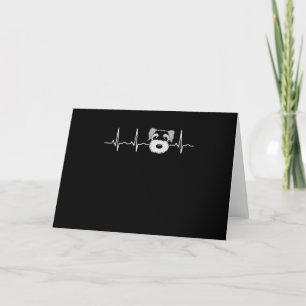 Miniature Schnauzer Heartbeat Mini Schnauzer Face Letterpress Thank You Card