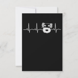 Miniature Schnauzer Heartbeat Mini Schnauzer Face RSVP Card