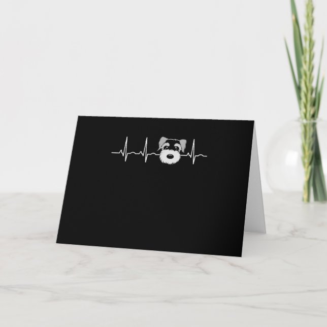 Miniature Schnauzer Heartbeat Mini Schnauzer Face Thank You Card (Front)