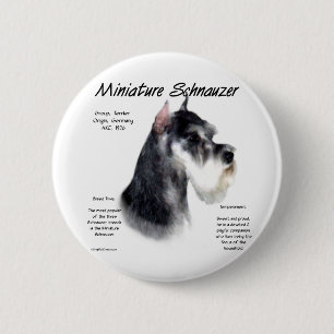 Miniature Schnauzer History Design Button