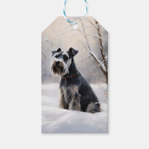 Miniature Schnauzer Let It Snow Christmas Gift Tags