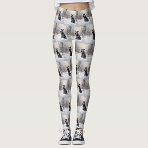 Miniature Schnauzer Let It Snow Christmas Leggings