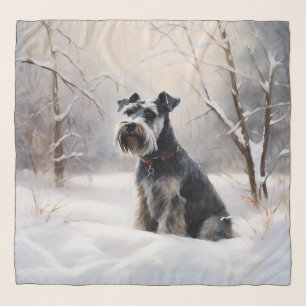 Miniature Schnauzer Let It Snow Christmas Scarf