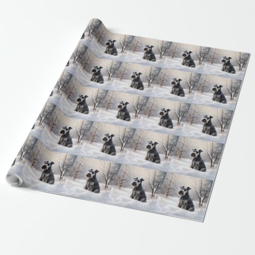 Miniature Schnauzer Let It Snow Christmas Wrapping Paper