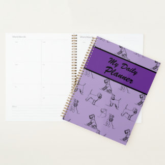 Miniature Schnauzer Line Art Pattern 001 Lavender Planner