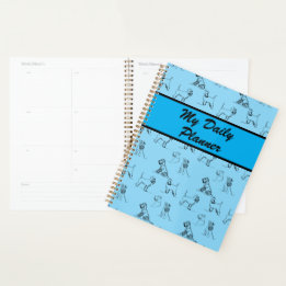 Miniature Schnauzer Line Art Pattern 001 LightBlue Planner