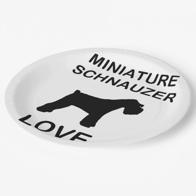 Miniature_Schnauzer Love Paper Plates (Angled)