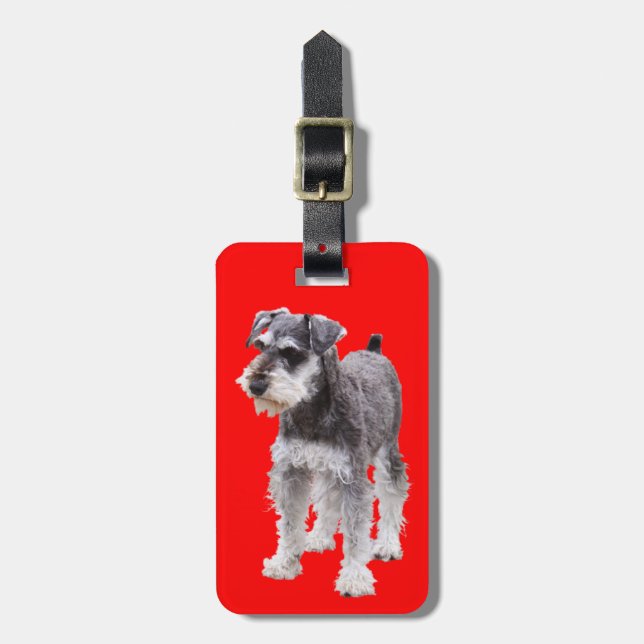 Miniature Schnauzer Luggage Tag (Front Vertical)
