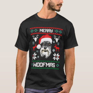 Miniature Schnauzer Merry Woofmas Gift For Christm T-Shirt