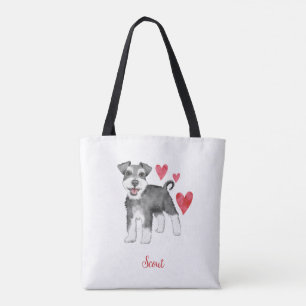 Miniature Schnauzer Mini Schnauzer Custom Text Tote Bag