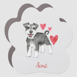 Miniature Schnauzer Mini Schnauzer Personalized Car Magnet