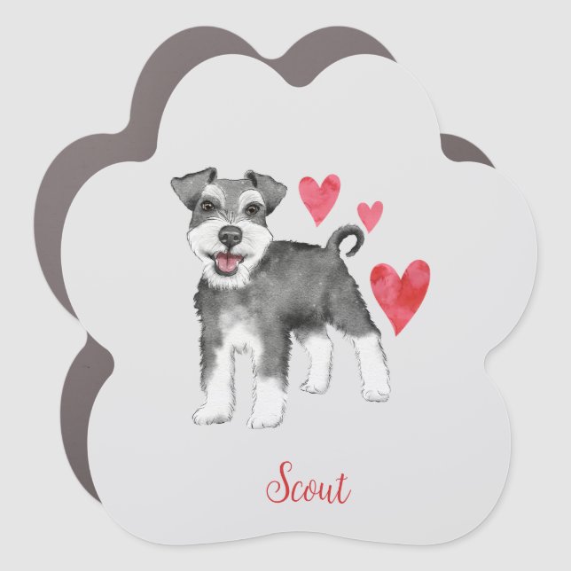 Miniature Schnauzer Mini Schnauzer Personalized Car Magnet (Front)