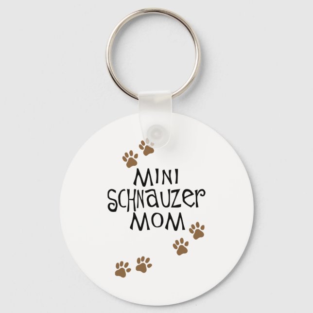 Miniature Schnauzer Mom Keychain (Front)