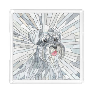 Miniature Schnauzer Mosaic art Acrylic Tray