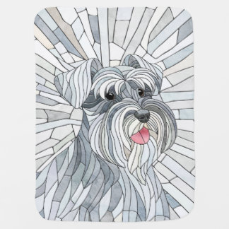 Miniature Schnauzer Mosaic art Baby Blanket