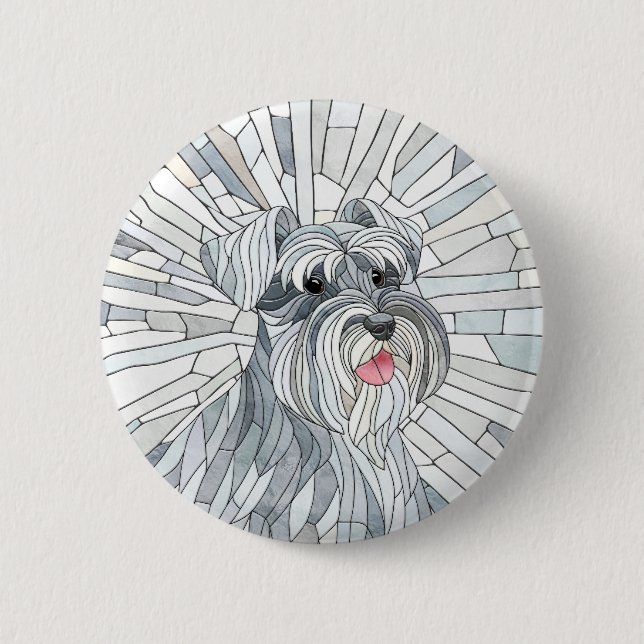 Miniature Schnauzer Mosaic art Button (Front)
