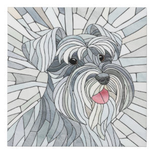 Miniature Schnauzer Mosaic art Faux Canvas Print