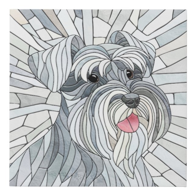Miniature Schnauzer Mosaic art Faux Canvas Print (Front)