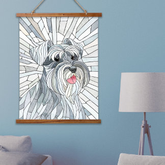 Miniature Schnauzer Mosaic art Hanging Tapestry