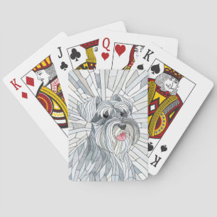 Miniature Schnauzer Mosaic art Poker Cards