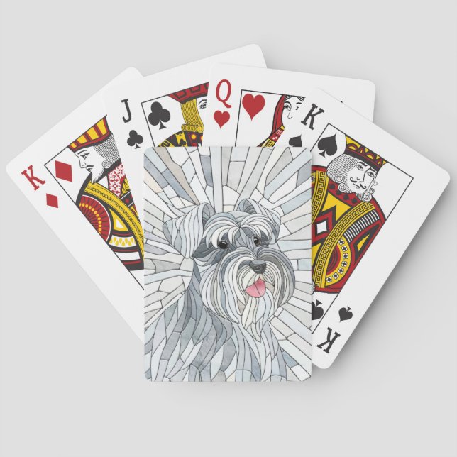 Miniature Schnauzer Mosaic art Poker Cards (Back)