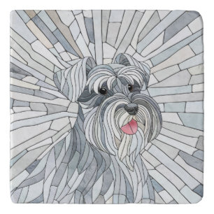 Miniature Schnauzer Mosaic art Trivet