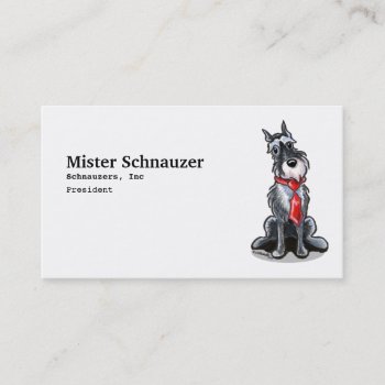 Miniature Schnauzer Neck Tie Pet Business Cards by offleashart at Zazzle