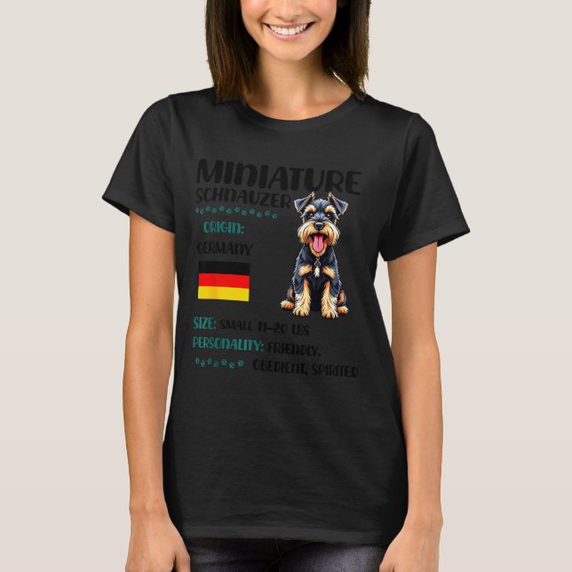 Miniature Schnauzer Origin Funny Mini Schnauzer Lo T-Shirt (Front)