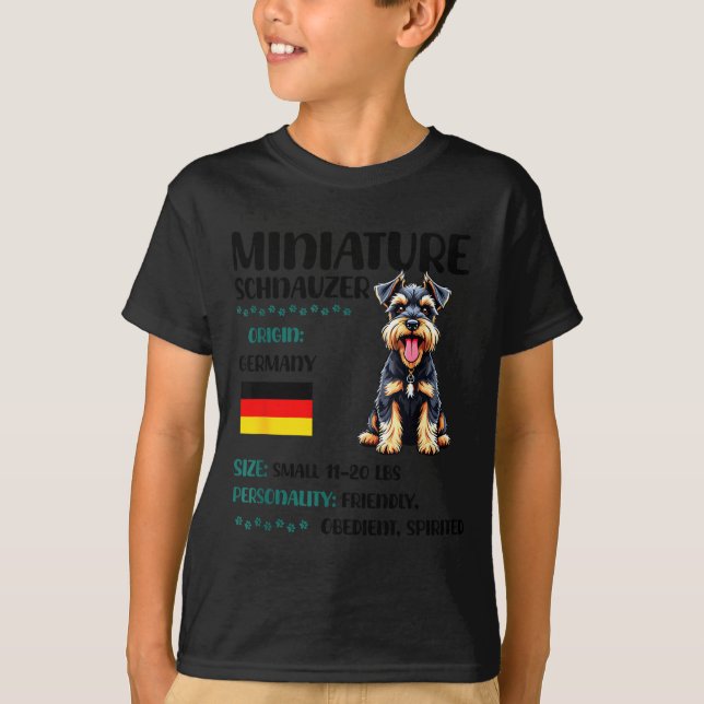 Miniature Schnauzer Origin Funny Mini Schnauzer Lo T-Shirt (Front)
