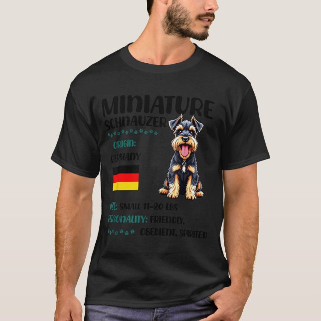Miniature Schnauzer Origin Funny Mini Schnauzer Lo T-Shirt (Front)