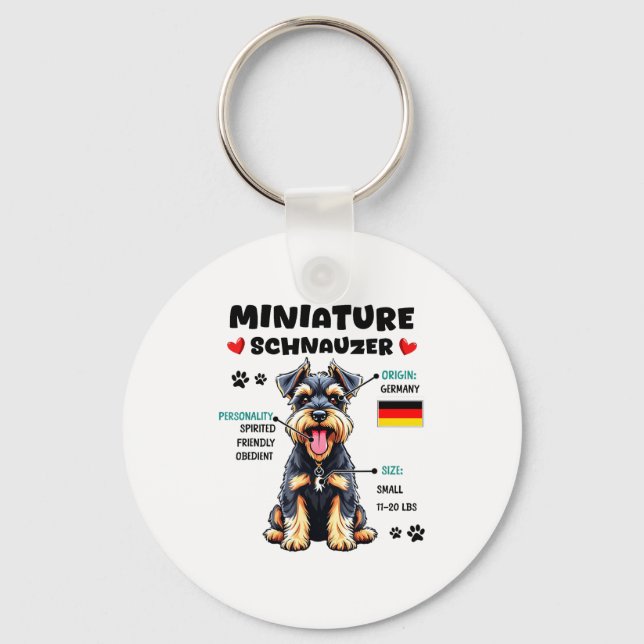 Miniature Schnauzer Owner Funny Mini Schnauzer Lov Keychain (Front)