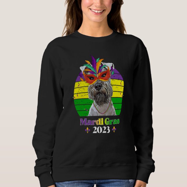Miniature Schnauzer Party Dog Mardi Gras 2023 Sweatshirt (Front)