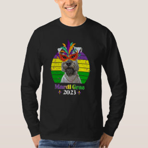 Miniature Schnauzer Party Dog Mardi Gras 2023 T-Shirt