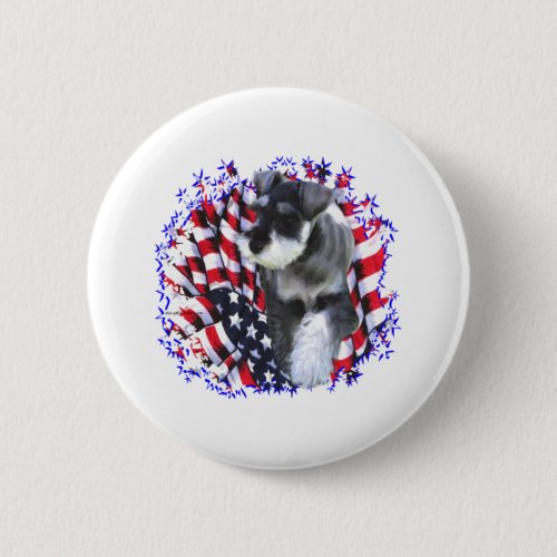 Miniature Schnauzer Patriot Pinback Button