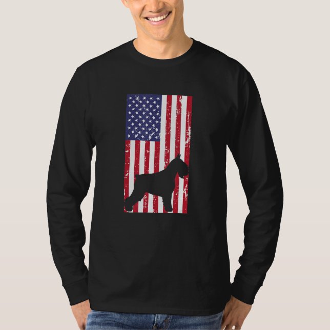 Miniature Schnauzer Patriotic All American USA Fla T-Shirt (Front)