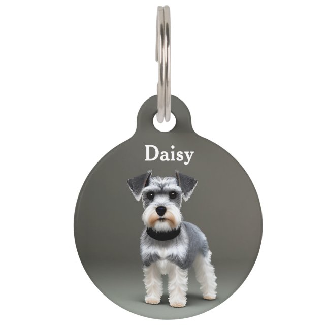 Miniature Schnauzer Personalize Pet ID Tag (Front)