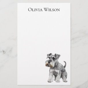 Miniature schnauzer personalized notepad stationery