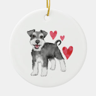 Miniature Schnauzer Personalized with Name Year Ceramic Ornament