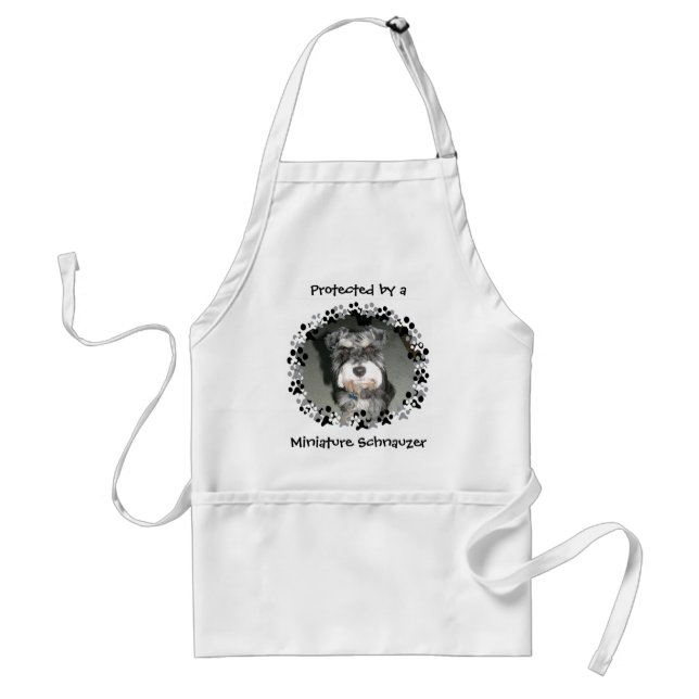 Miniature Schnauzer Photo Adult Apron (Front)