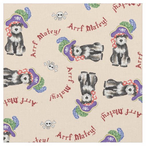 Miniature Schnauzer Pirate Fabric