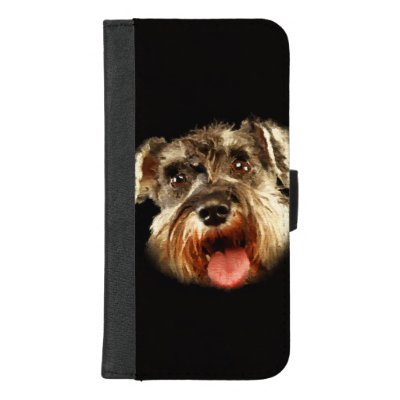 Miniature Schnauzer Portrait Watercolor iPhone 8/7 Plus Wallet Case