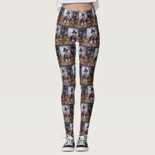 Miniature Schnauzer Pumpkins Halloween Scary Leggings