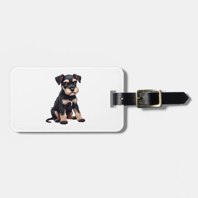 Miniature Schnauzer Puppy  (3) Luggage Tag (Front Horizontal)
