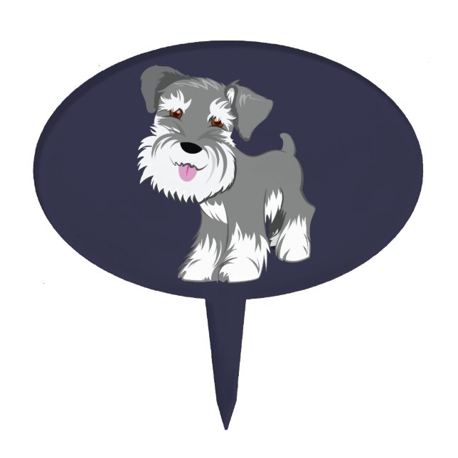 Miniature Schnauzer Puppy Cake Topper (Front)