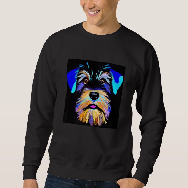Miniature schnauzer puppy cute pup doggy schnauzer sweatshirt (Front)