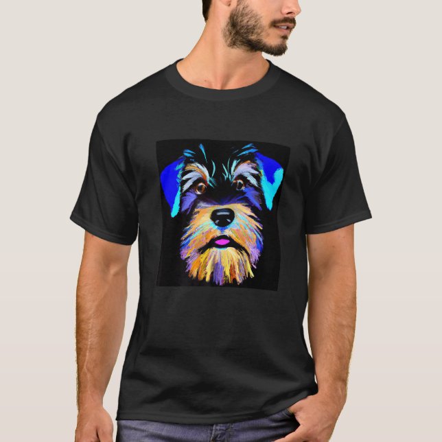 Miniature schnauzer puppy cute pup doggy schnauzer T-Shirt (Front)